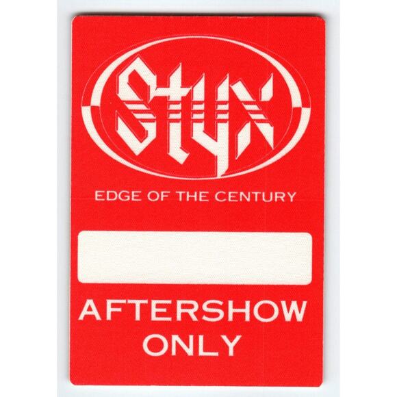 Styx Edge Of The Century Backstage Pass Original 1990 Pop Rock Event After Show - Picture 1 of 2
